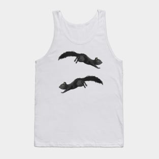 Cute Black Squirrel Watercolor Gouache Paint Pattern Tank Top